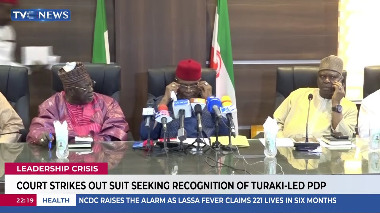 Judge's gavel on a wooden block in a courtroom, symbolizing the dismissal of a PDP leadership lawsuit against INEC Image Titl