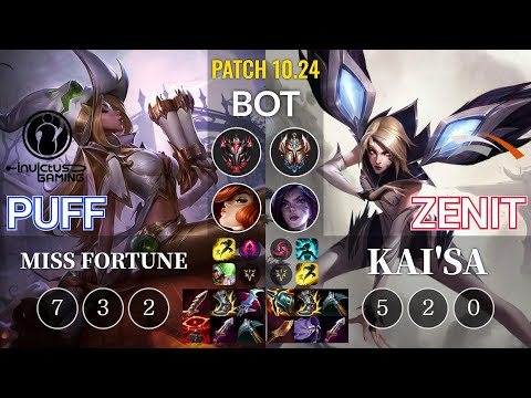 IG Puff Miss Fortune vs HLE Zenit Kai'Sa Bot - KR Patch 10.24