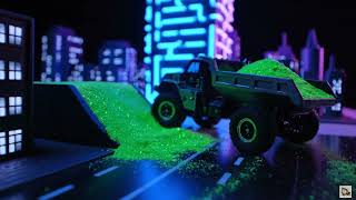 RC Dump Truck: Golden Hour Gravel Drift!