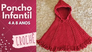 Poncho de Crochê Infantil Simone Eleoterio