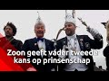 Prins Huub mag als verrassing met zijn zoon Prins Job mee op de wagen.