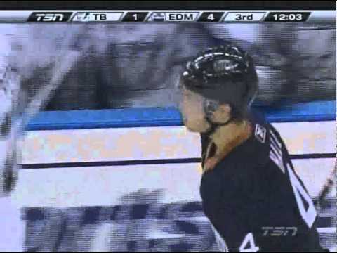 NHL Pre-Season - Taylor Hall's First Unofficial Goal (September 23 2010)
