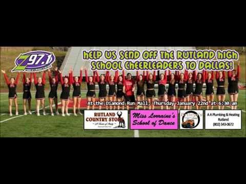 Rutland High School Cheerleaders on Z97.1 1-15-15 www.gofundme.com/rutlandcheer