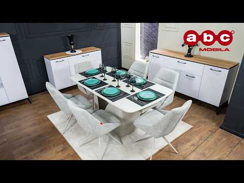 Set Masă Living Extensibilă DTM0405CS Bej cu 6 Scaune DCM0108CS Bej 1