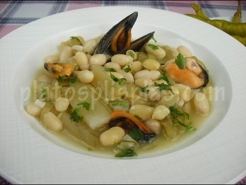 Pochas con mejillones