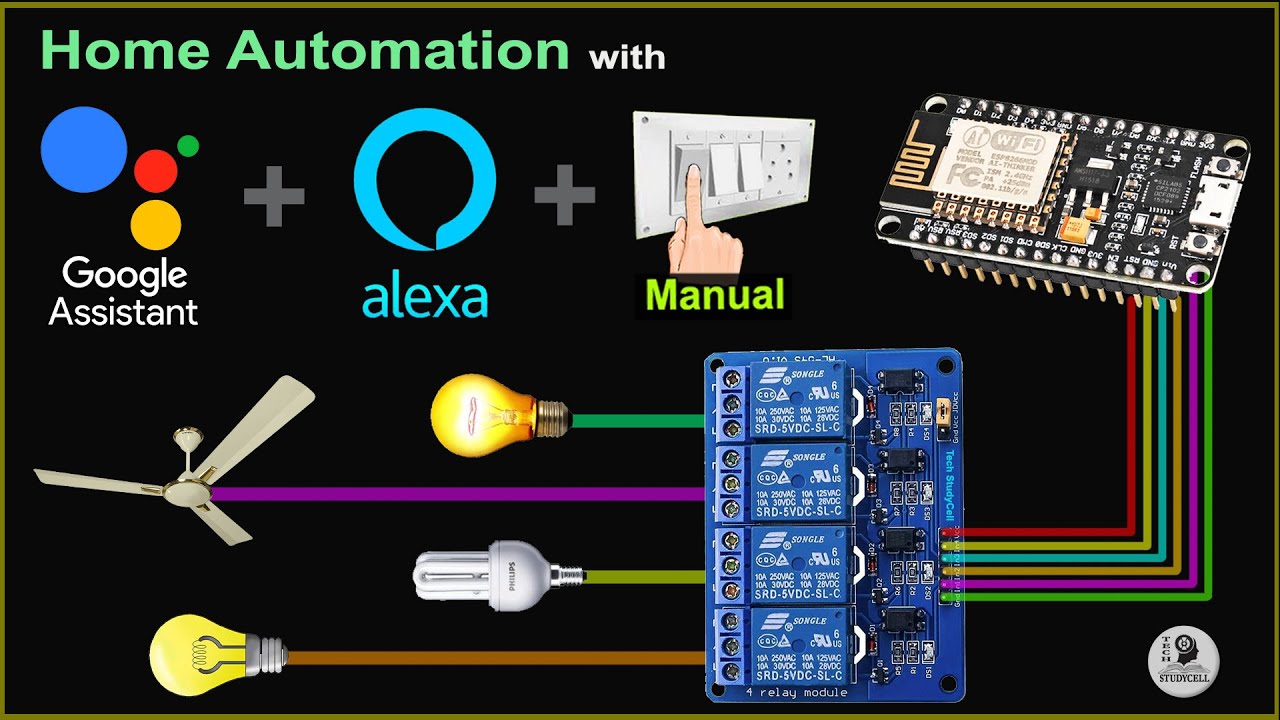 Creating a Smart Home with Google Assistant & Alexa using NodeMCU ESP8266