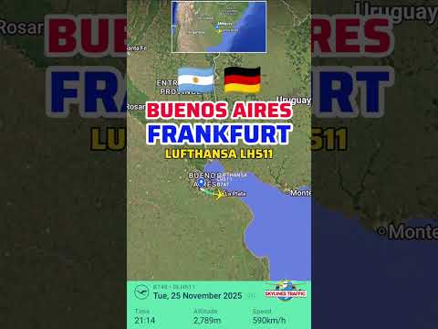 Buenos Aires to Frankfurt Flight Route | 🇦🇷➡️🇩🇪 | Lufthansa LH511 | Boeing 747 “Queen of the Skies”