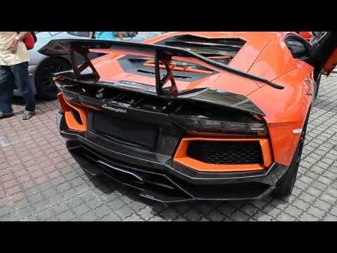 Lamborghini Aventador LP900-4 SV DMC Start up feat. f360 Challege Stradale Rev battle