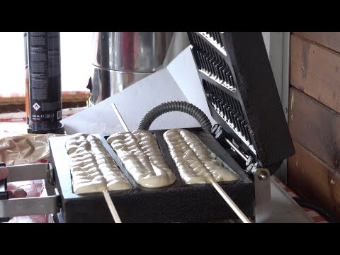 Garnished Pancakes of Prague. Yummy and Colourful. Czech Street Food