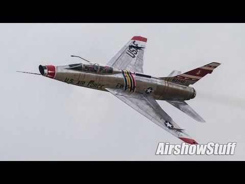 F-100 Super Sabre Afterburner Flybys - Thunder Over Michigan 2016