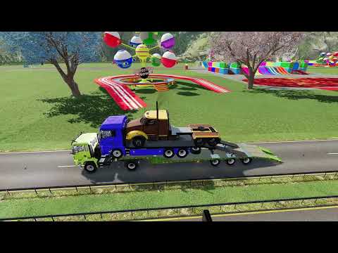 Flatbed Transporting Volkswagen Beetle, Pegaso Troner TX, Kenworth T880 and 508 PSE SW  #07 | FS 22