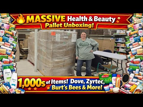 🔥 MASSIVE Health & Beauty Pallet Unboxing! 1,000s of Items | Dove, Zyrtec, Burt’s Bees & More!