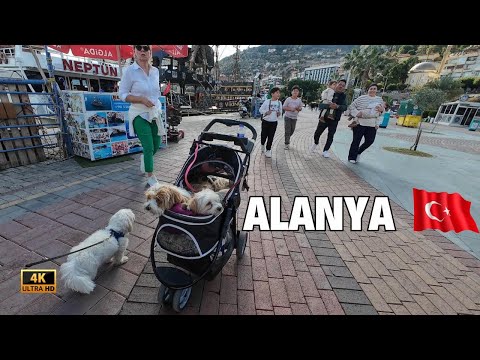 Alanya City Center Walking Tour Tyrkey | Alanya Antalya Türkiye 4K