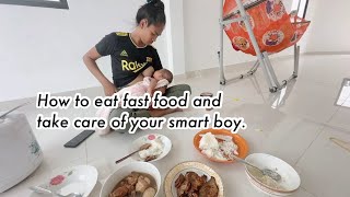 How to eat food and take care of a smart boy.