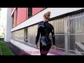 Walk Latex Catsuit In Public