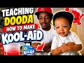 Teaching Dooda how to make Kool-Aid life lesson learned early 🙂🙂 