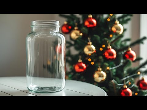 POTE DE VIDRO decorado para Natal