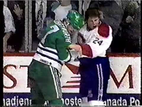Lyle Odelein vs Randy Cunneyworth & Whalers vs Canadiens Line Brawl 1992