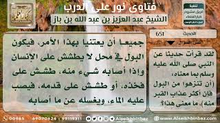 صورة 651 - شرح حديث(تنزهوا من البول فإن أكثر عذاب القبر منه) - نور على الدرب