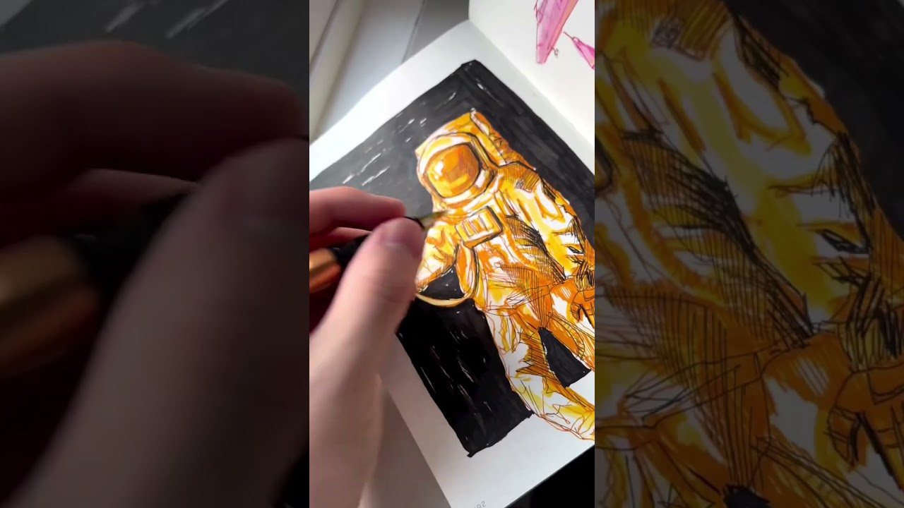 NASA Astronaut Drawing!!! #sketching #watercolor #sketch #art #ink