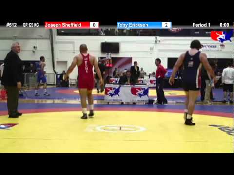Schultz GR 120 KG Cons. Round 1: Joseph Sheffield (MARINES) vs. Toby Erickson (NYAC)
