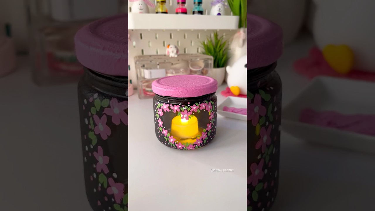Painting on Glass Jar #artshorts #diy #acrylicpainting #shortviral #diycrafts #art #handmade