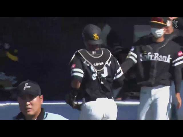 【ファーム】自慢の強肩披露!! ホークス・牧原巧汰が盗塁阻止成功!!  2022年9月4日  オリックス・バファローズ 対 福岡ソフトバンクホークス