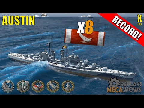 Cruiser Austin 8 Kills & 194k Damage | World of Warships Gameplay