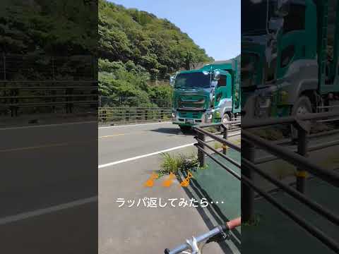 【小っさすぎ！？】トラックにラッパ返してみた！🎺🎺🤩🤩