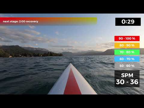 (20.02a) 35min rowing machine NO MUSIC interval training - moderate (1.0)