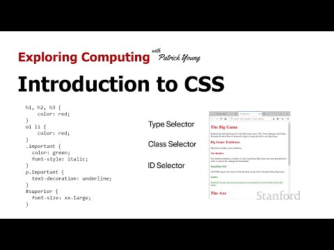 Stanford CS105: Introduction to Computers | 2021 | Lecture 8.1 - Introduction to CSS