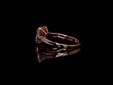 Baguette & Round Diamond Halo Engagement Ring with Twisted Shank - NLR1191