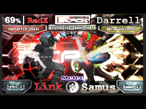 ☯︎ RedX ( Link ) VS Darrell ( Samus ) ☯︎ Melee : Genesis Black Loser's Top 16