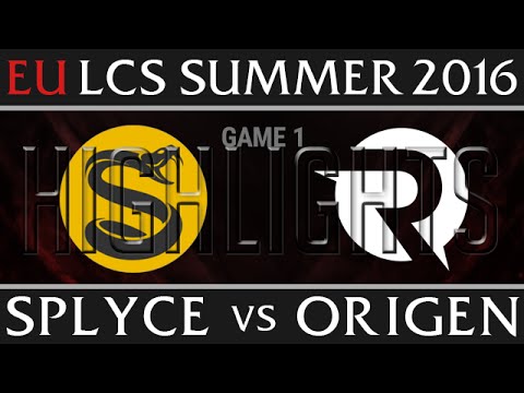Splyce vs Origen Game 1 Highlights - EU LCS Week 4 Day 2 Summer 2016 - SPY vs OG G1