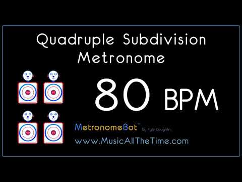 Quadruple subdivision metronome at 80 BPM MetronomeBot