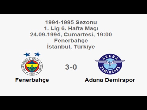 Fenerbahçe 3-0 Adana Demirspor [HD] 24.09.1994 - 1994-1995 Turkish 1st League Matchday 6