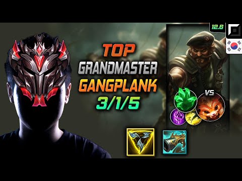 GrandMaster Gangplank Top vs Gnar - 천상계 탑 갱플랭크 트포 착취 - LOL KR 12.6