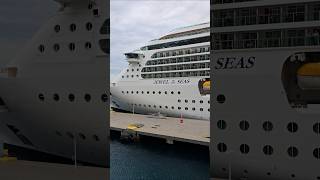 Jewel of the Seas docked next to Wonder of the Seas in Coco Cay #weekend #travel #vacation