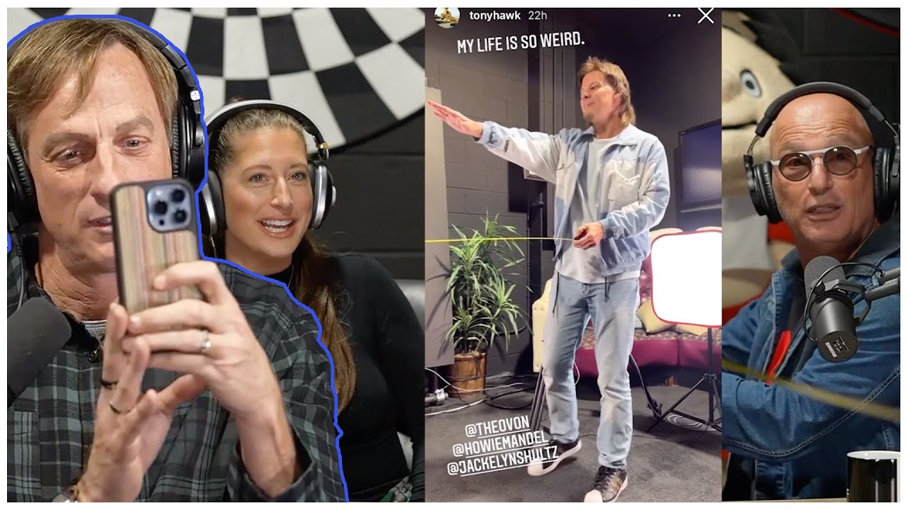 Theo Von Crashes the Tony Hawk Podcast to Measure the Studio | Howie Mandel Does Stuff