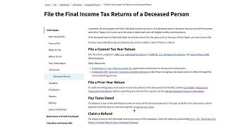 Filing a tax return on behalf of a deceased person