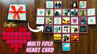 Photo Card Gift Idea | Multi Fold Heart Card | DIY HANDMADE VALENTINES DAY CARD IDEA |DIY PHOTO CARD