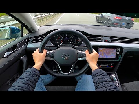 2021 Volkswagen Passat B8 Variant 2.0 TDI - Autobahn no speed limit - pov test drive