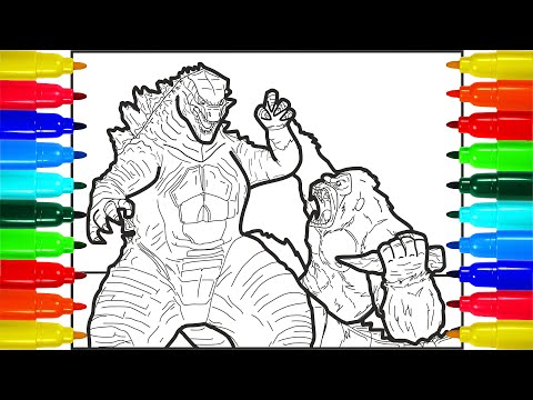 Godzilla and Kong Coloring pages
