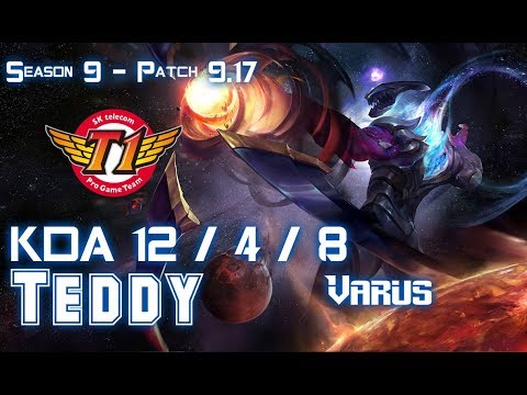 SKT T1 Teddy VARUS vs EZREAL ADC - Patch 9.17 KR Ranked