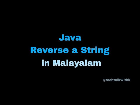 Reverse A String Java Basic Interview Question Malayalam Easy Java Programming