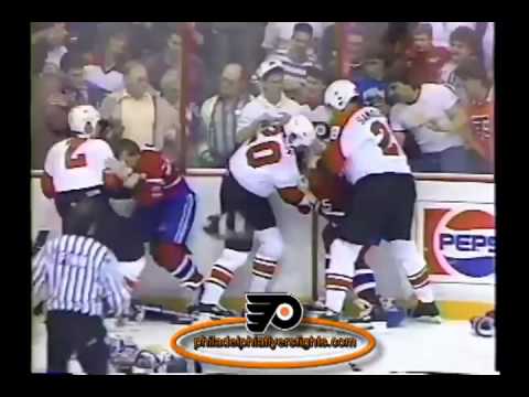Ron Hextall attack on Chris Chelios