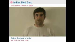 Mr. Bob Perona, USA patient video testimonial India