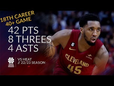 Donovan Mitchell 42 pts 8 threes 4 asts vs Heat 22/23 season