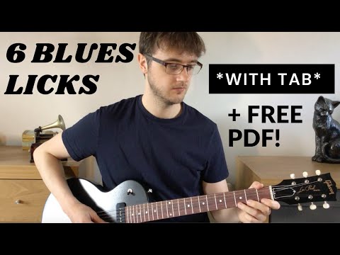 6 Easy Blues Licks in E *WITH TAB*