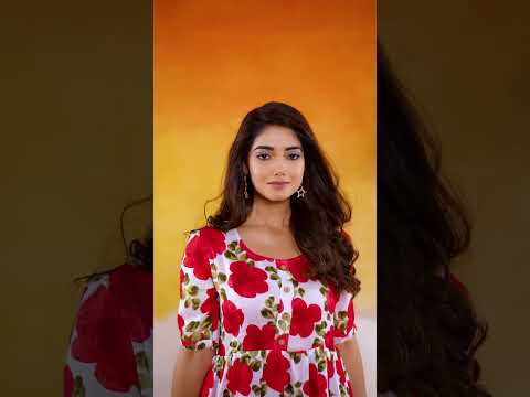 Red ichitra Silk Floral Print Frock with 5-Meter Flair